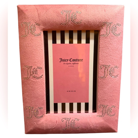 Juicy Couture Los Angeles NWT Pink Black Gold & Silver Velour Picture Frame Trio - Picture 3 of 7